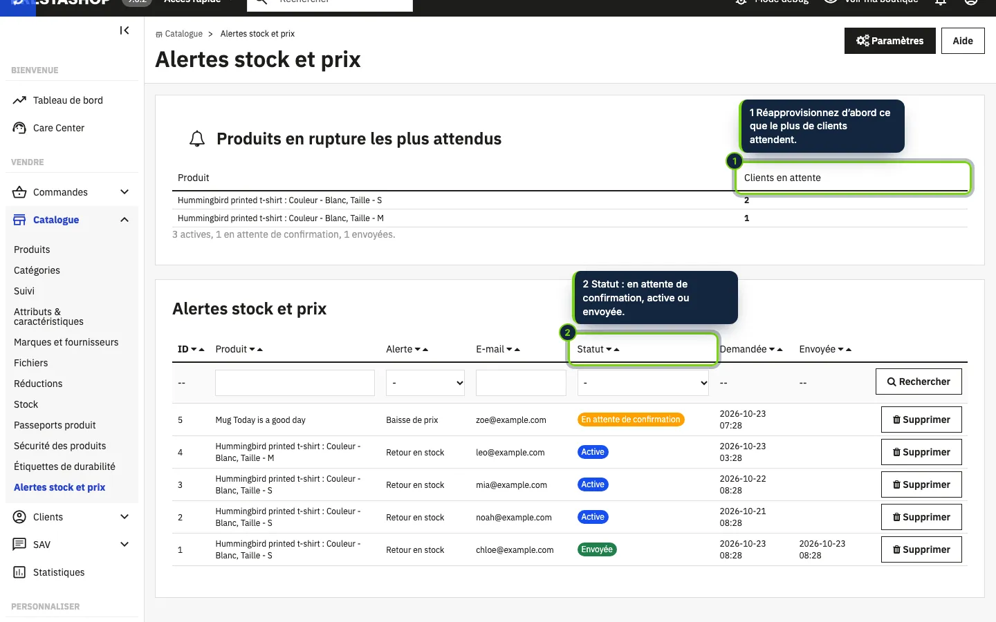 Catalogue › Alertes stock et prix : ce que les clients attendent, et toutes les alertes.
